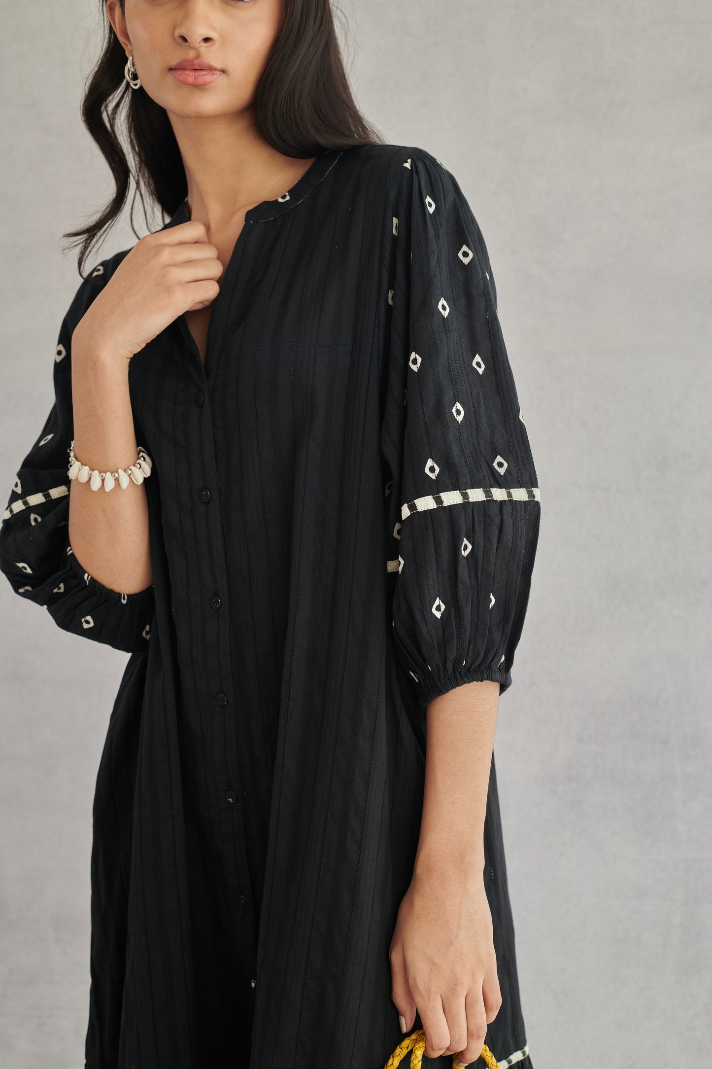 RHYS Black Balloon Sleeve Dress