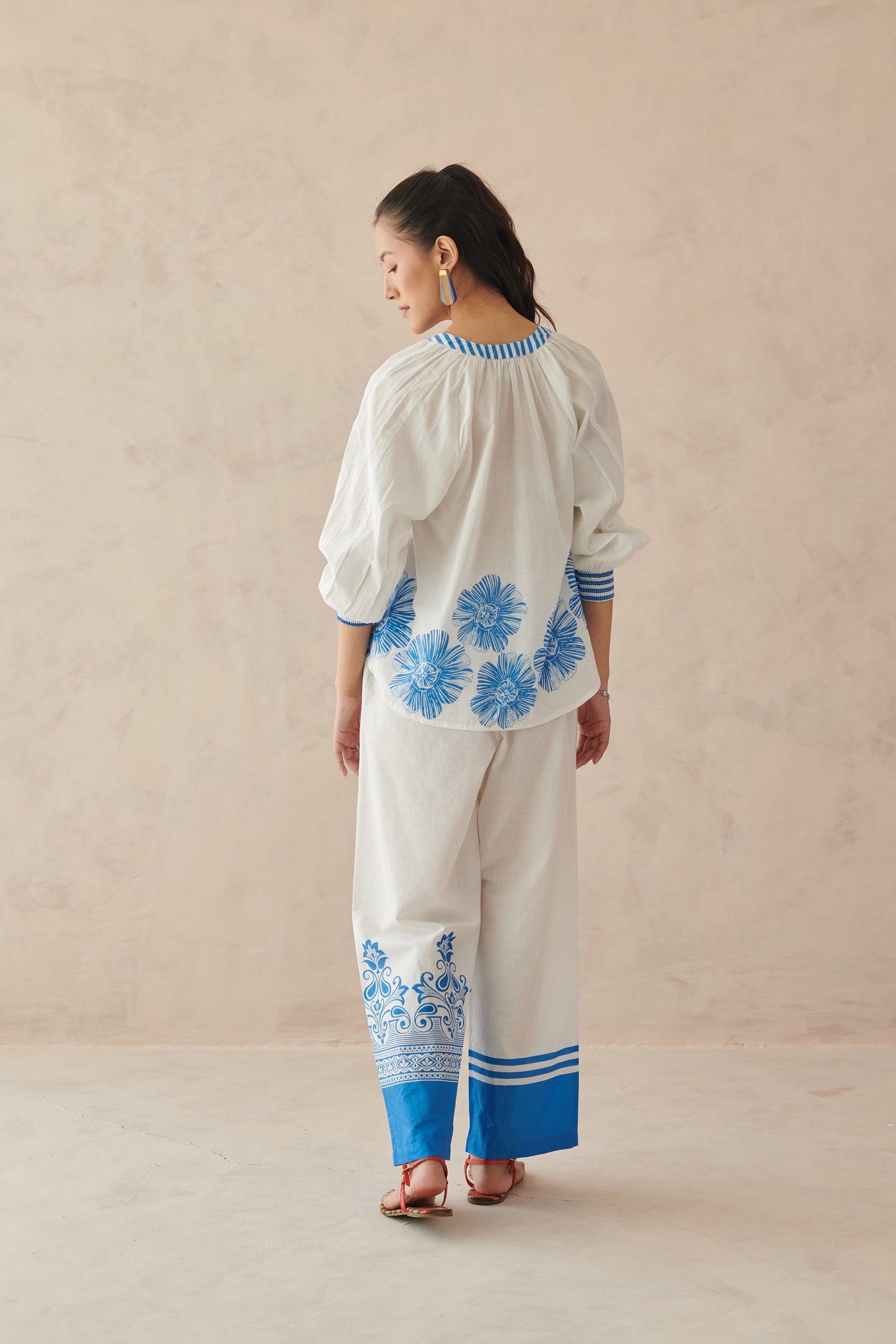 Plush White Dancing Flowers Top