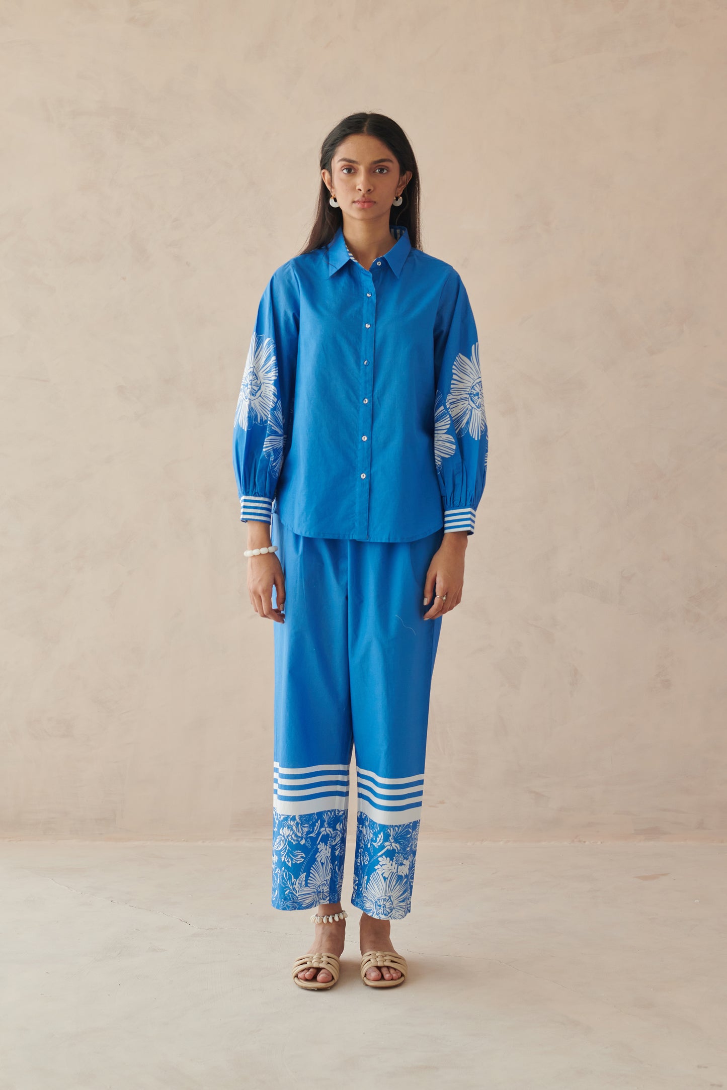 Vivia Blue Dancing Floral Shirt