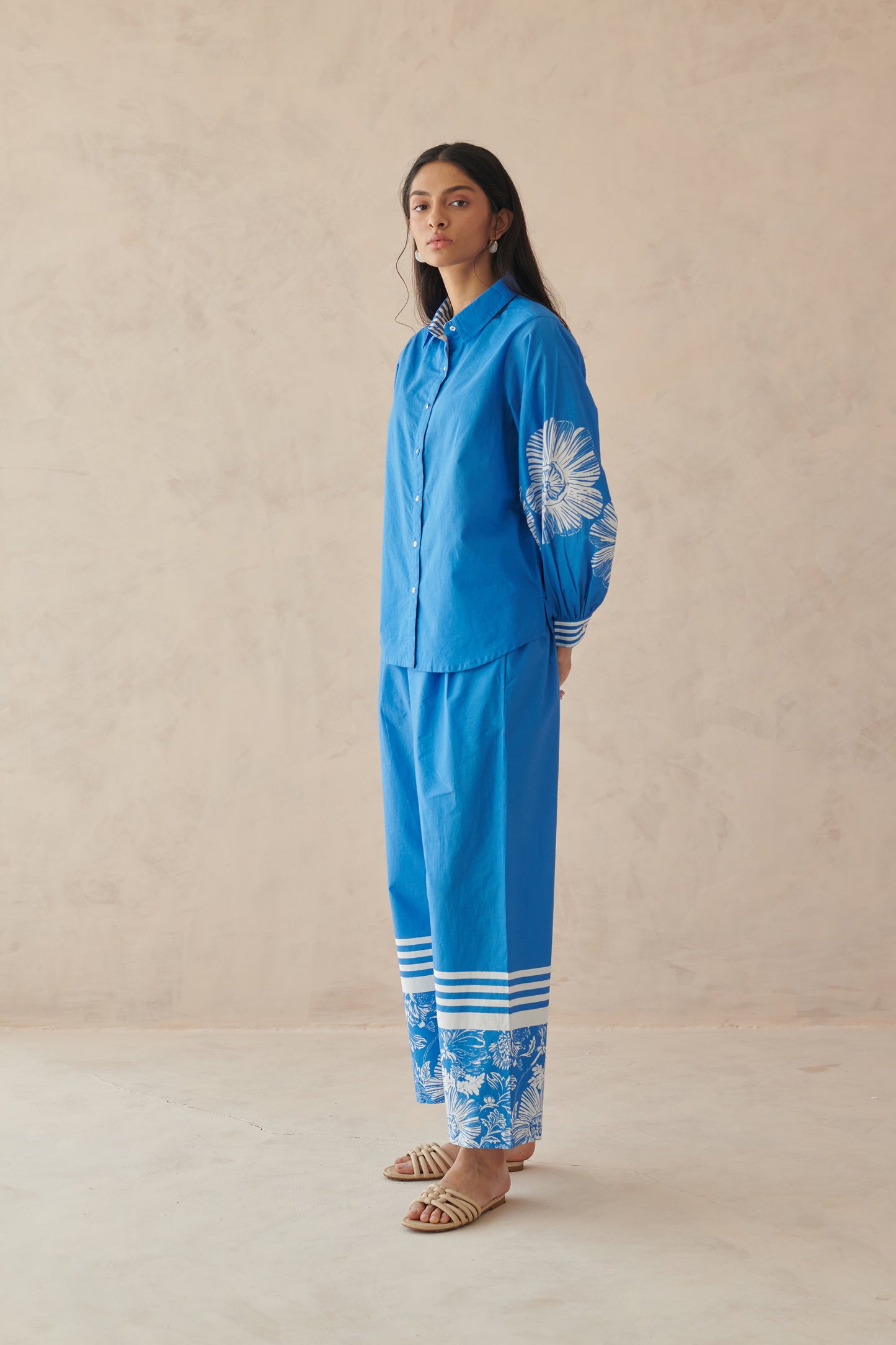 Vivia Blue Dancing Floral Shirt