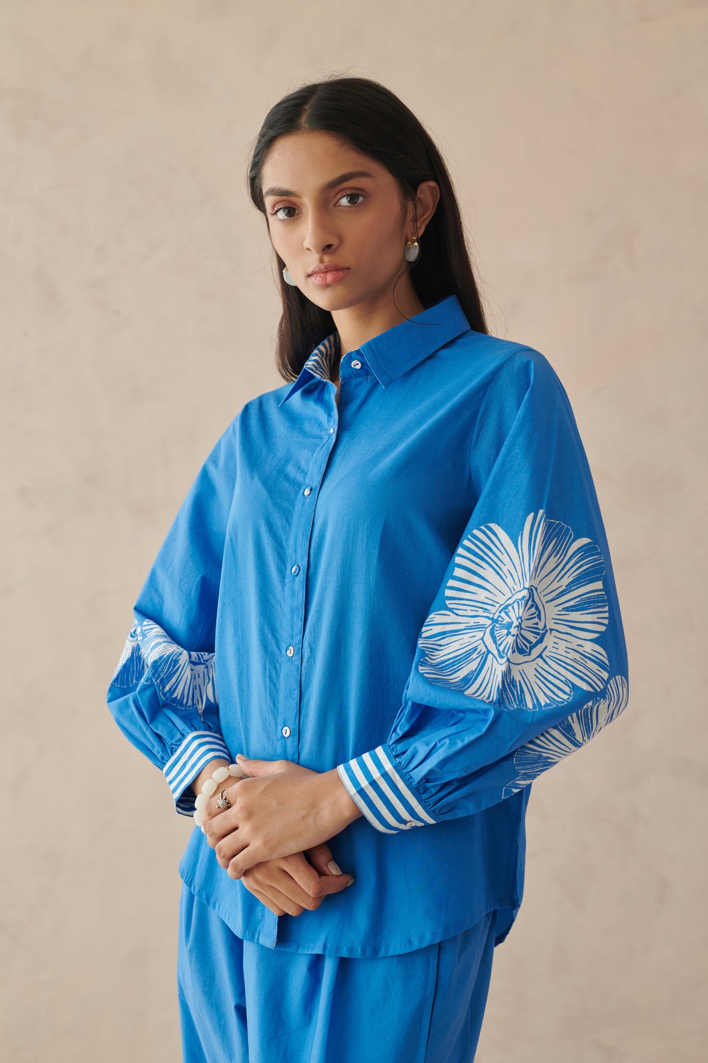 Vivia Blue Dancing Floral Shirt