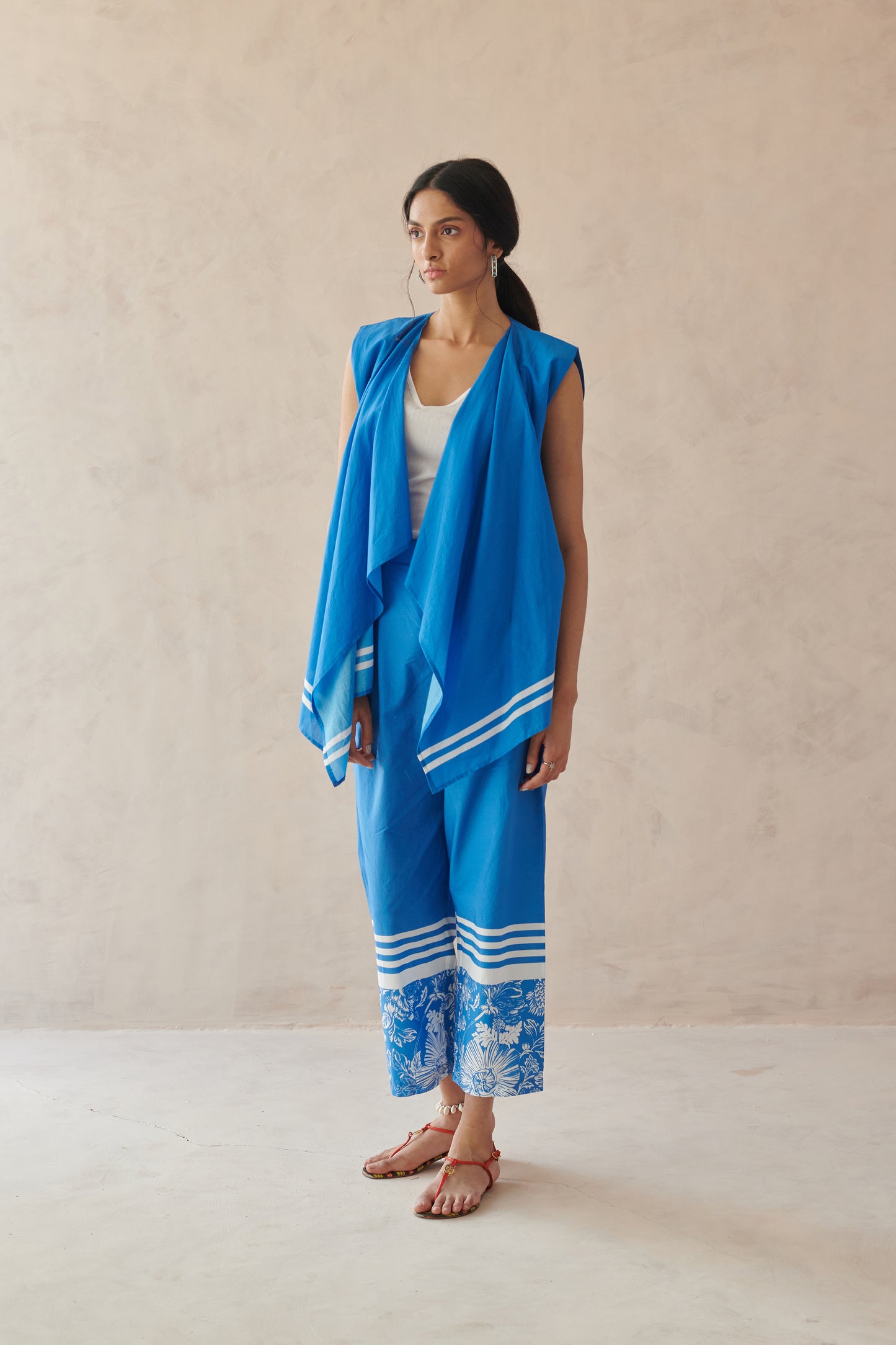 Fleur Blue Asymmetric Overlay