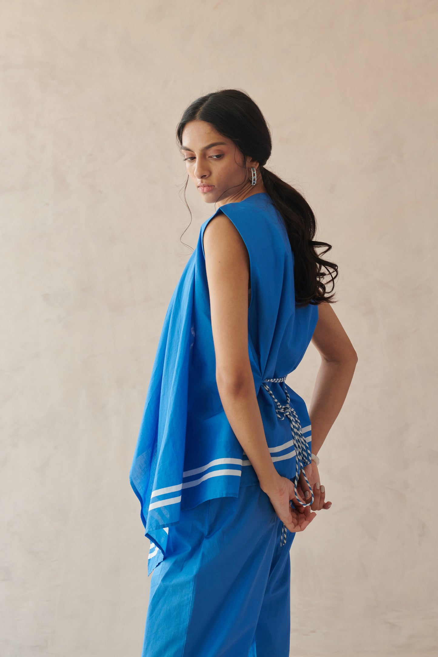 Fleur Blue Asymmetric Overlay