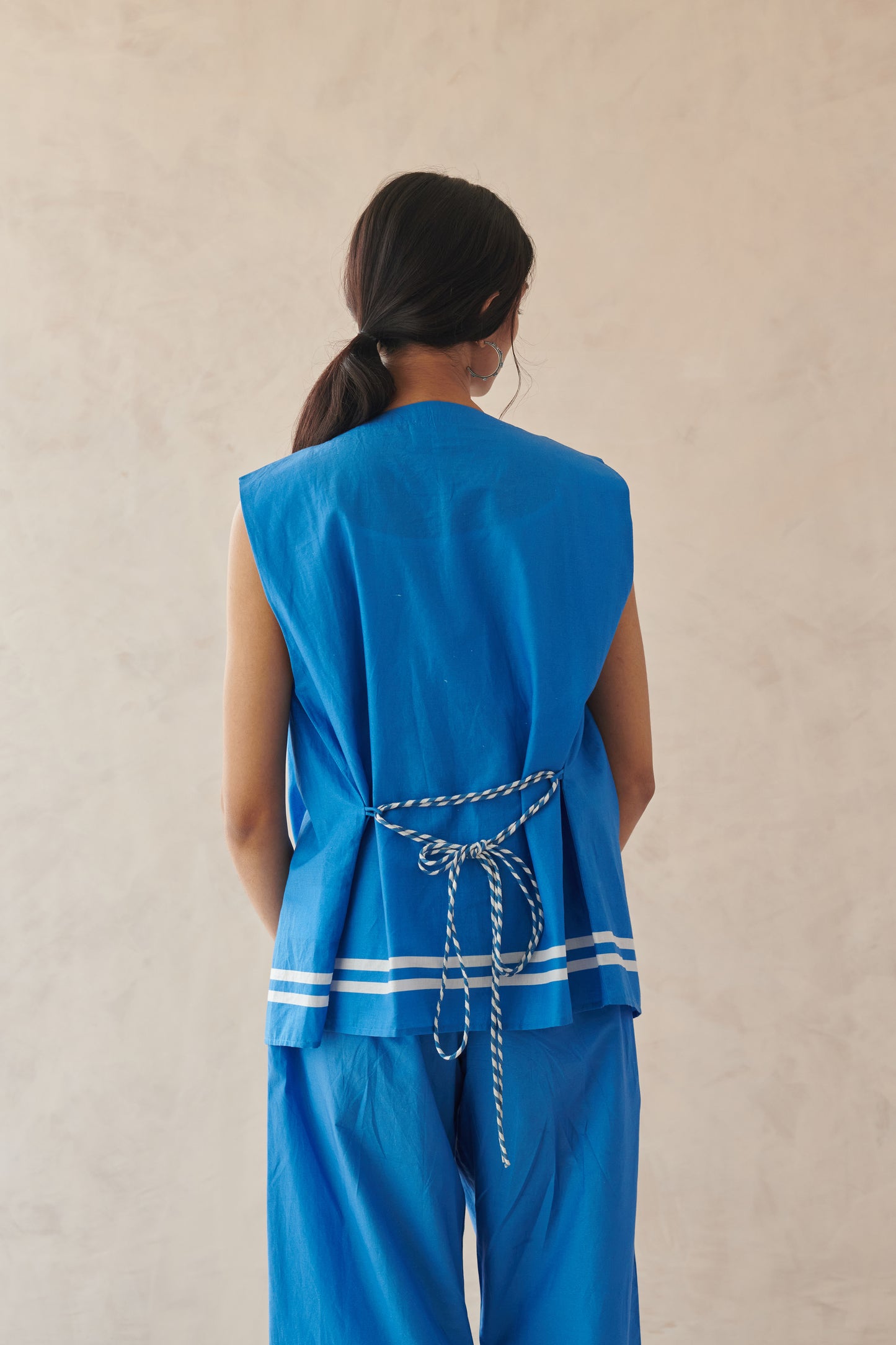 Fleur Blue Asymmetric Overlay