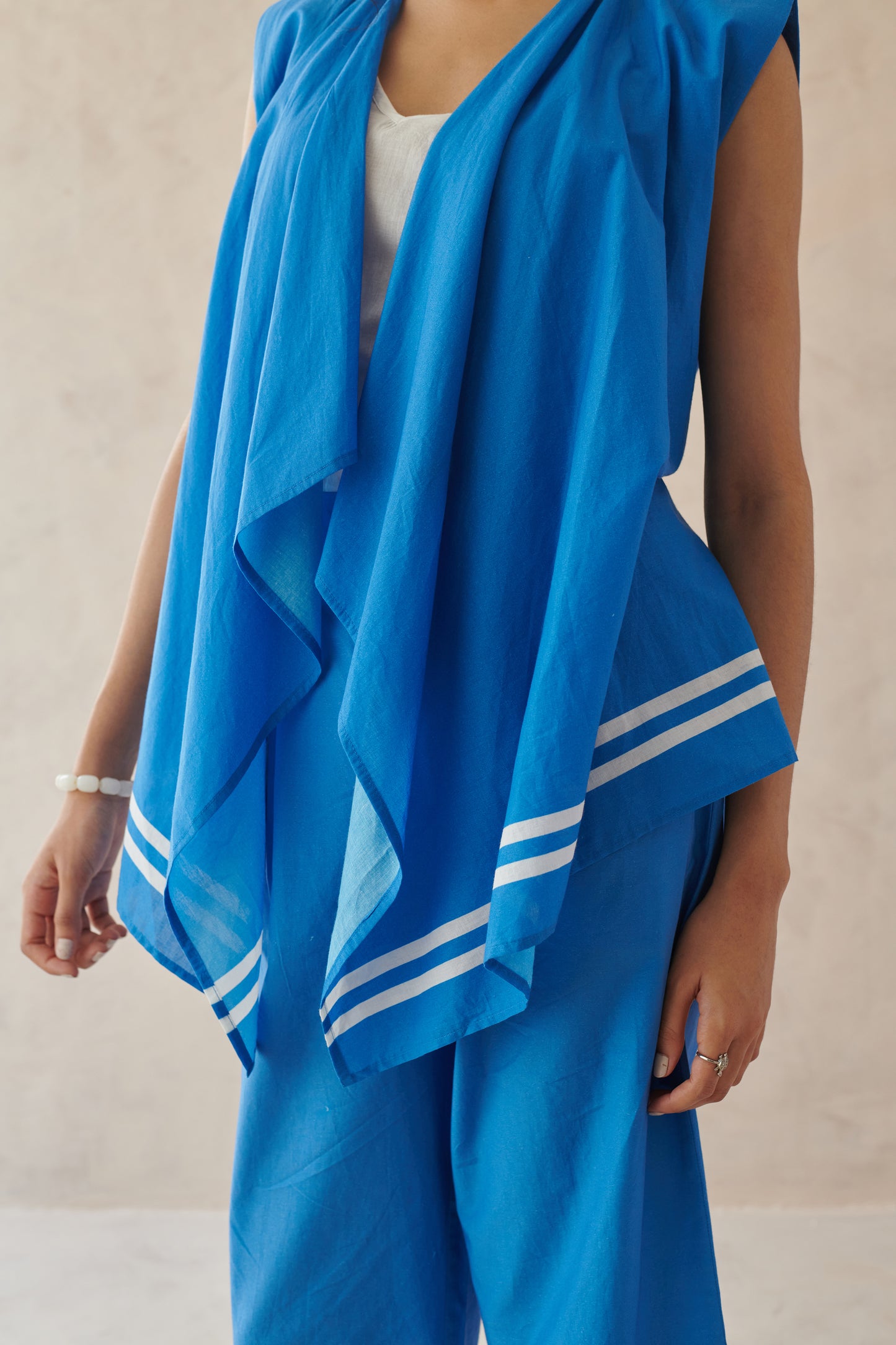 Fleur Blue Asymmetric Overlay