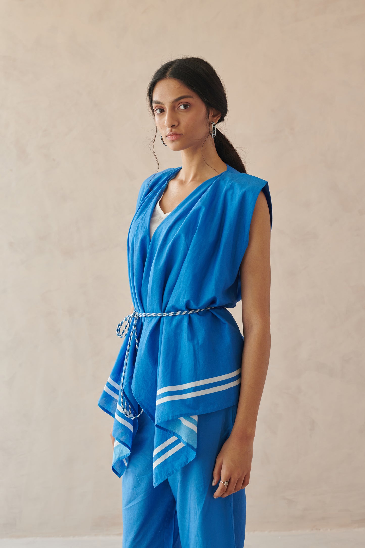 Fleur Blue Asymmetric Overlay