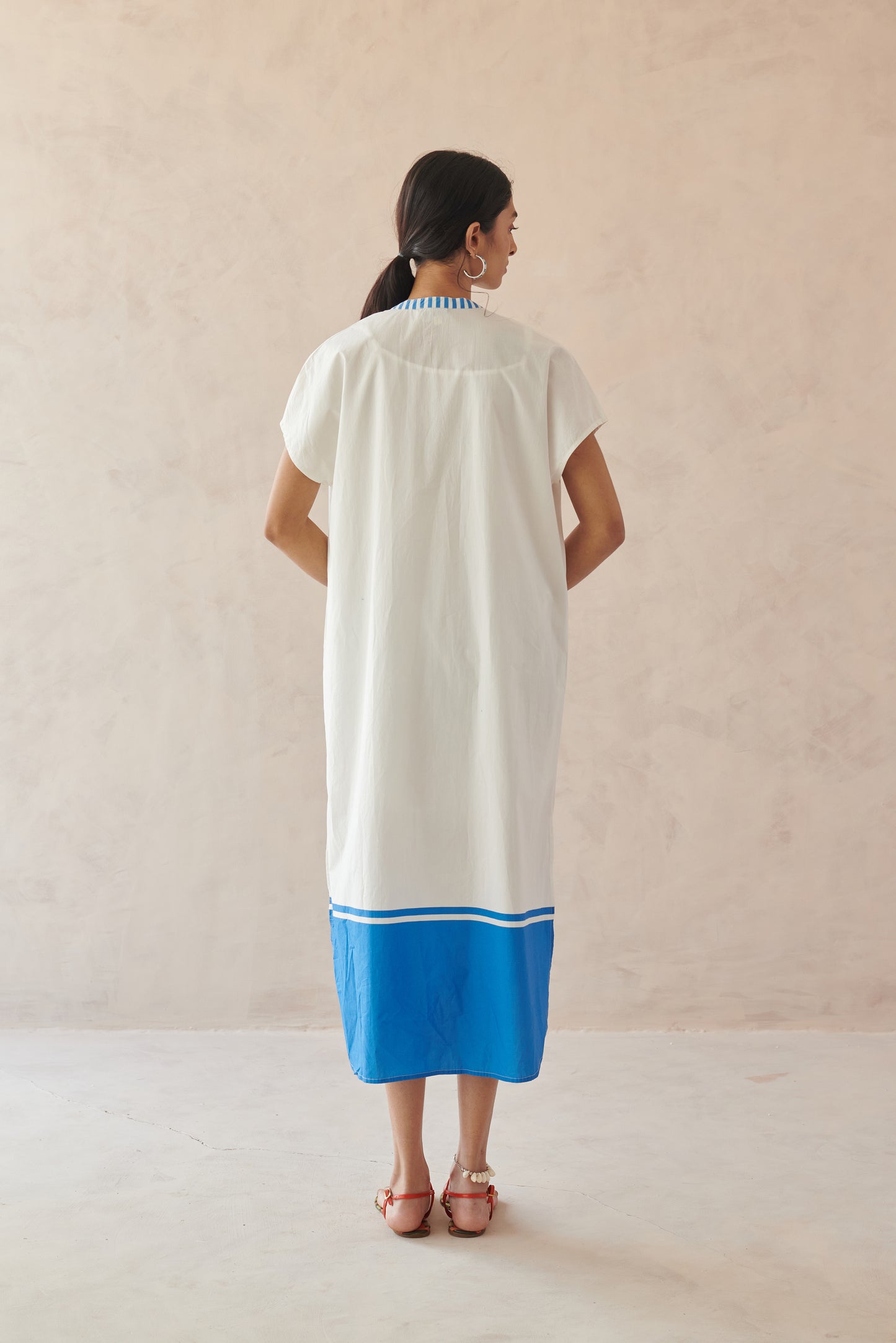 Ines White Long Horse Print Dress