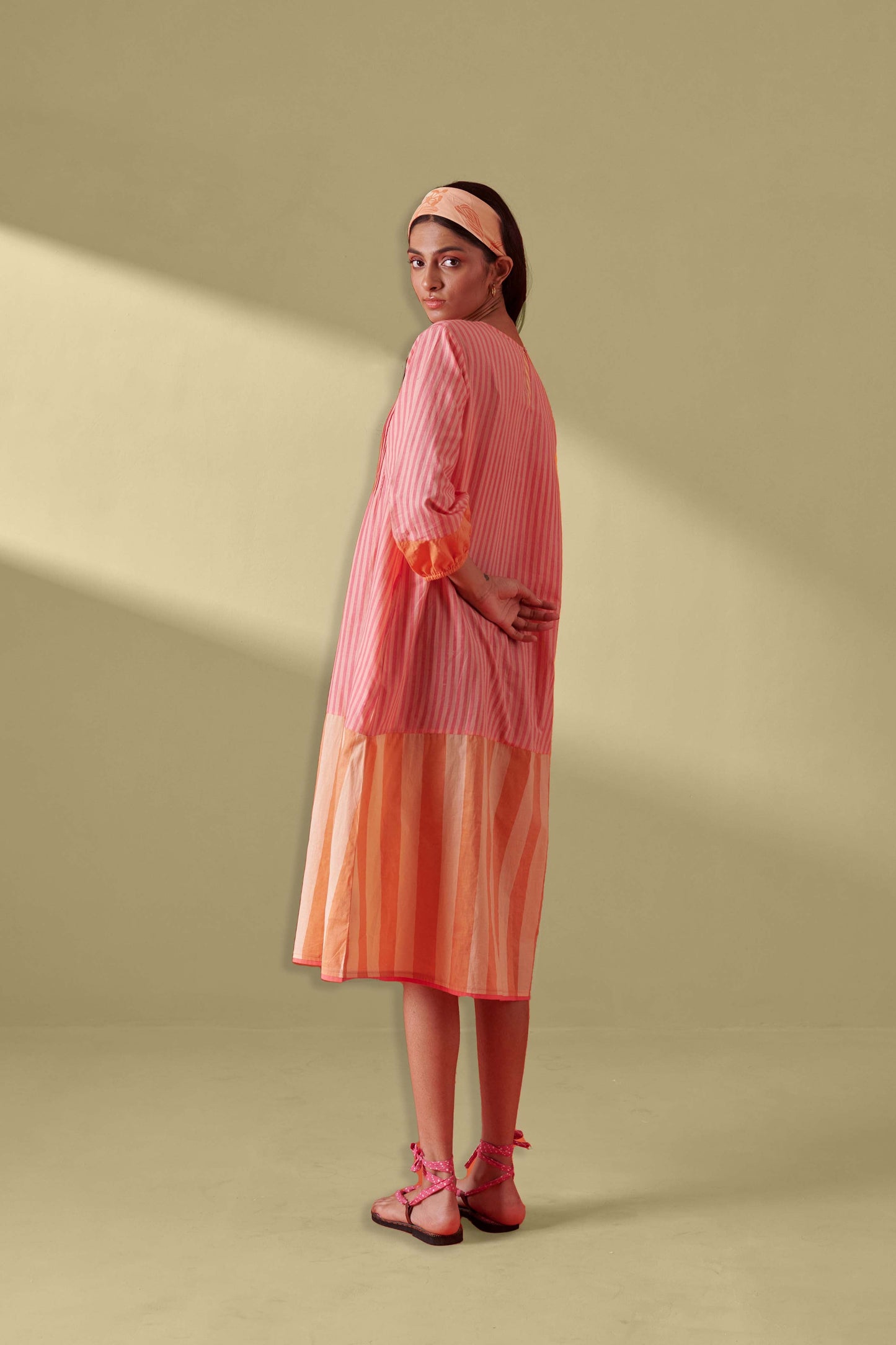 Eclat Pink Peach Pintuck Dress