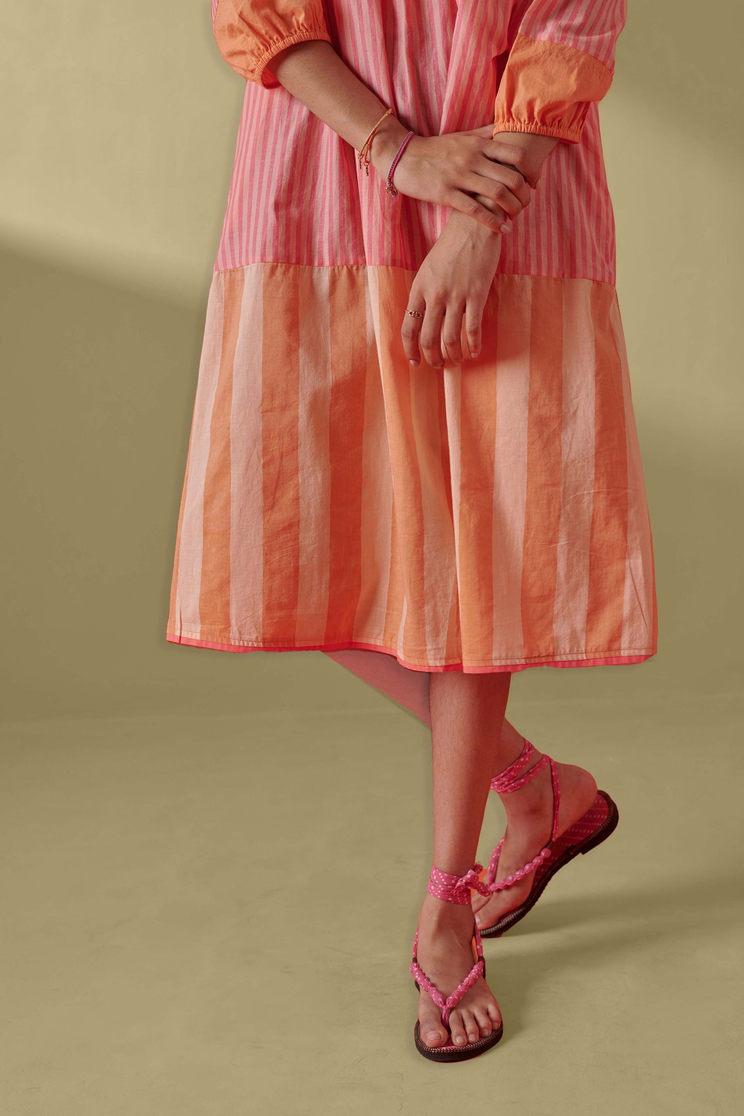 Eclat Pink Peach Pintuck Dress