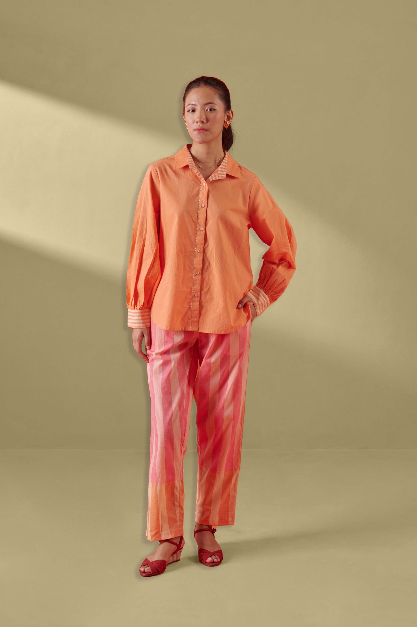 Vivia Soft Peach Relaxed Fit Shirt