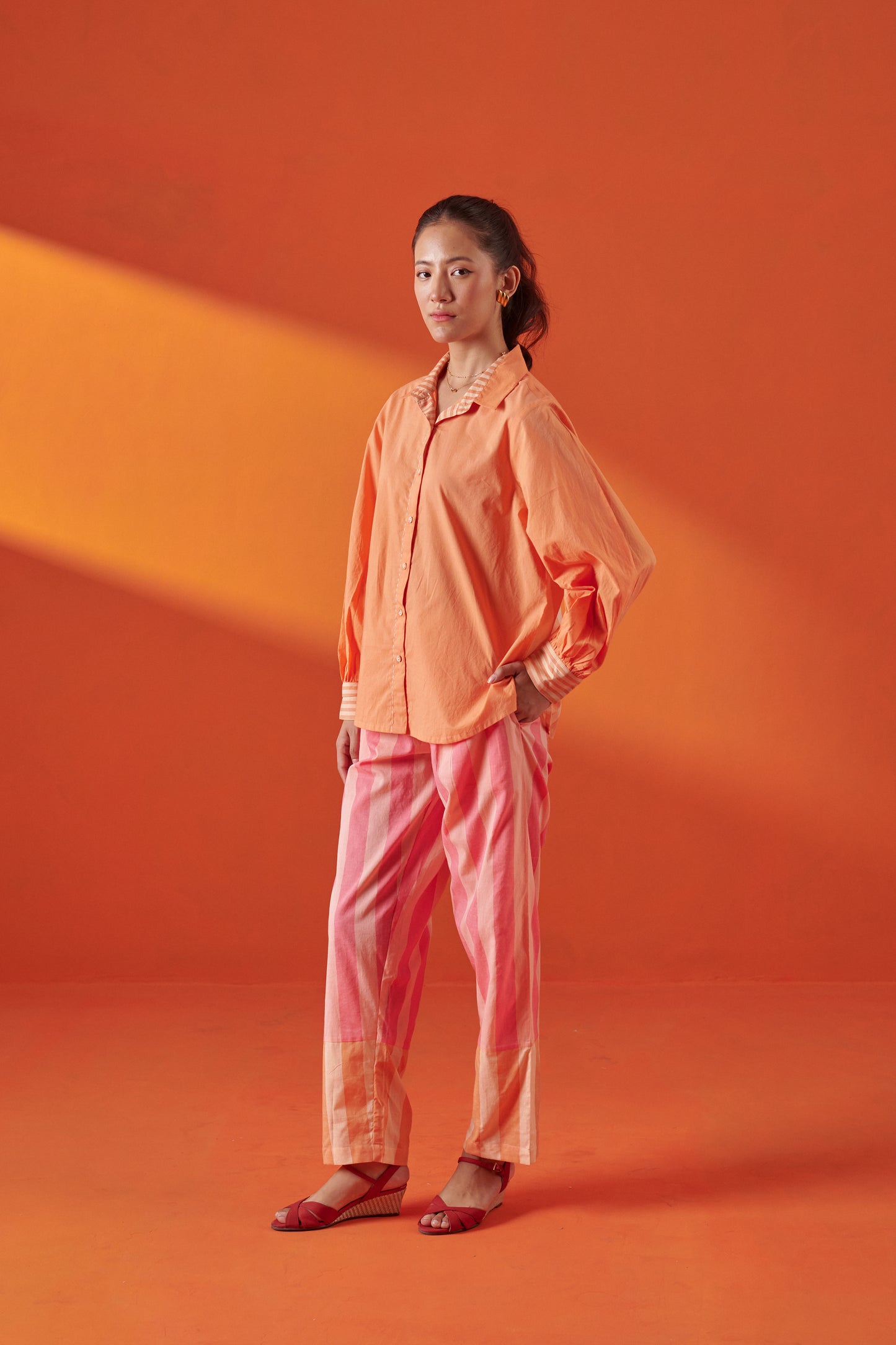 Vivia Soft Peach Relaxed Fit Shirt