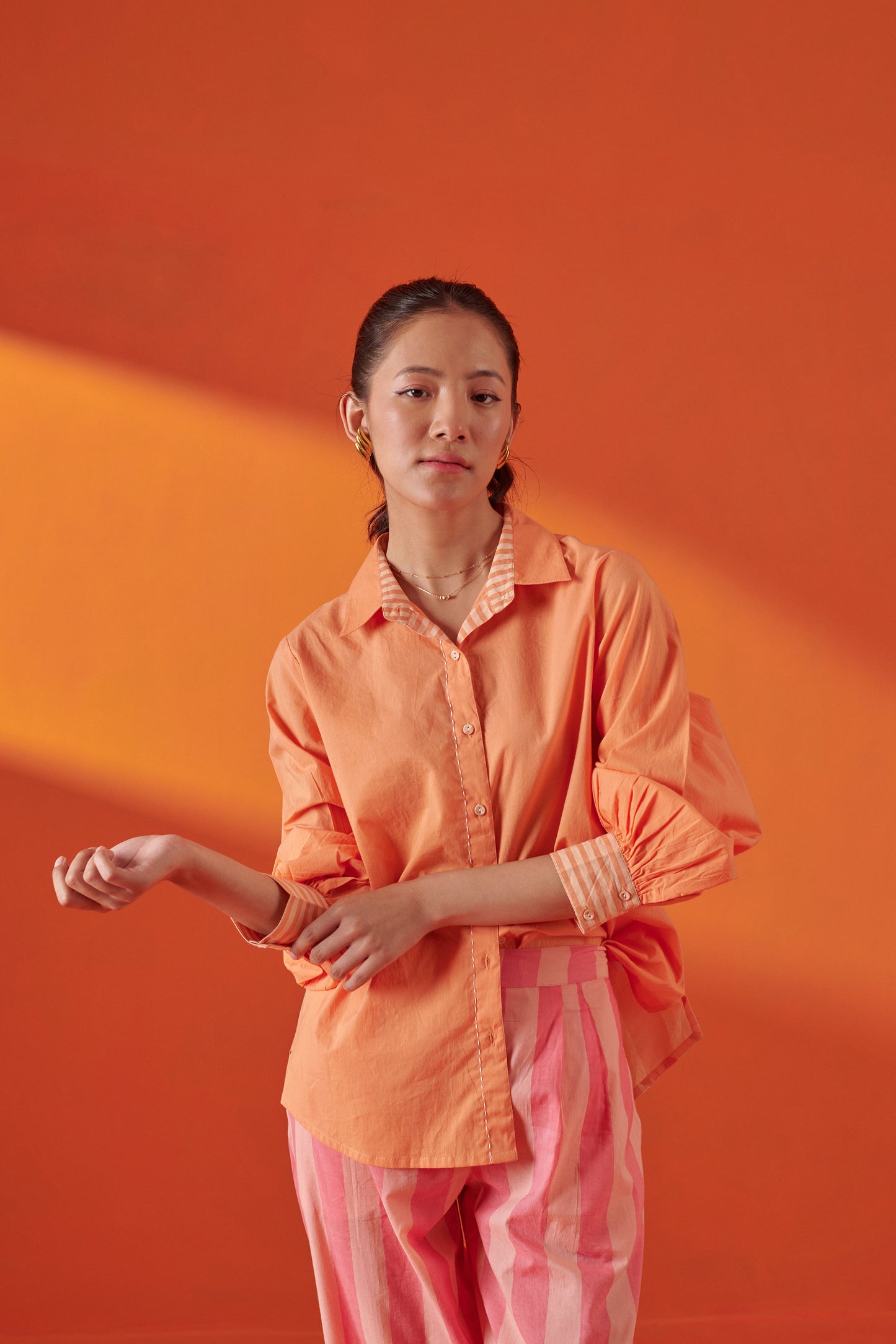 Vivia Soft Peach Relaxed Fit Shirt