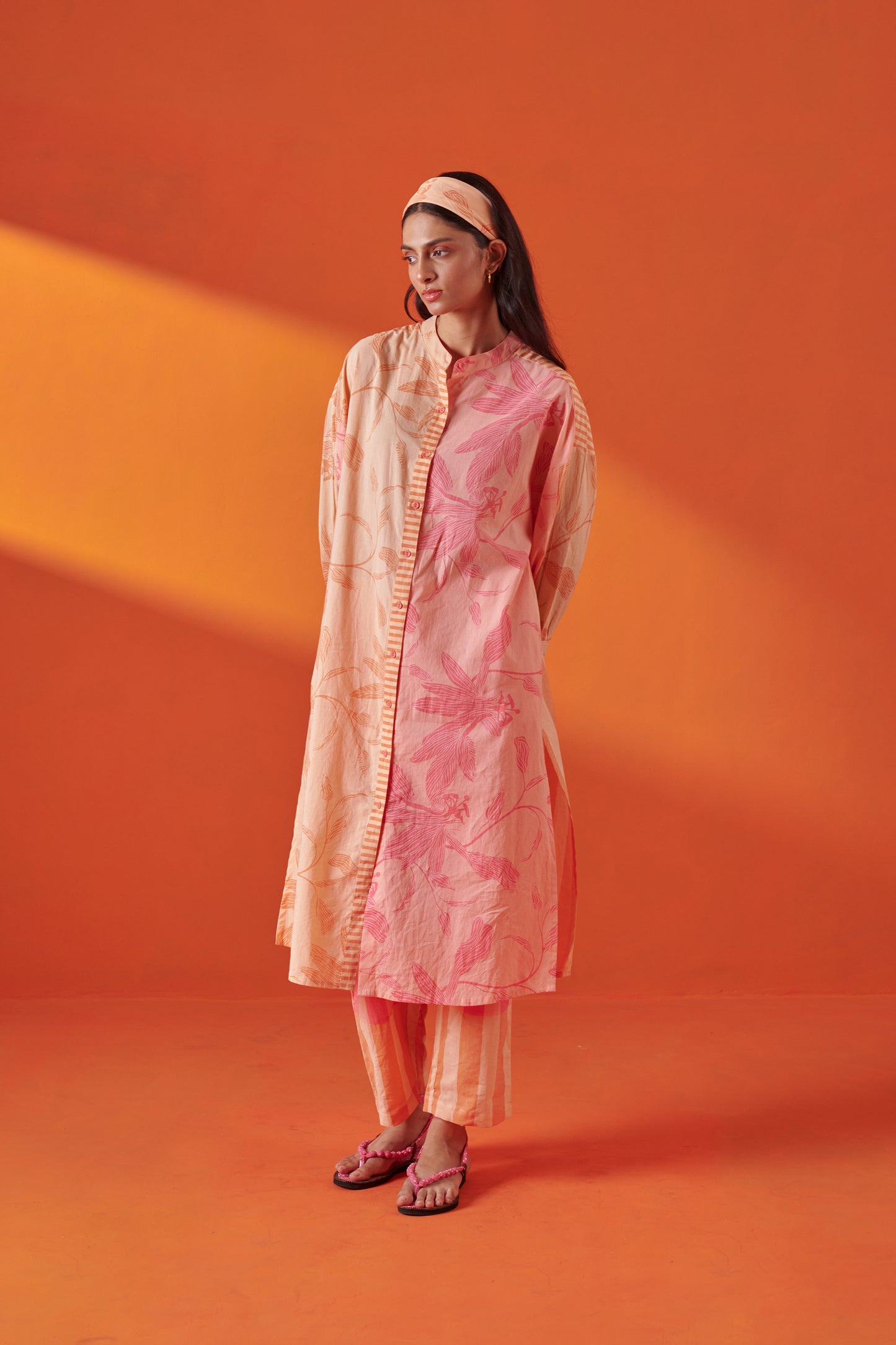 Celina Pink Peach Shirt Style Kurta