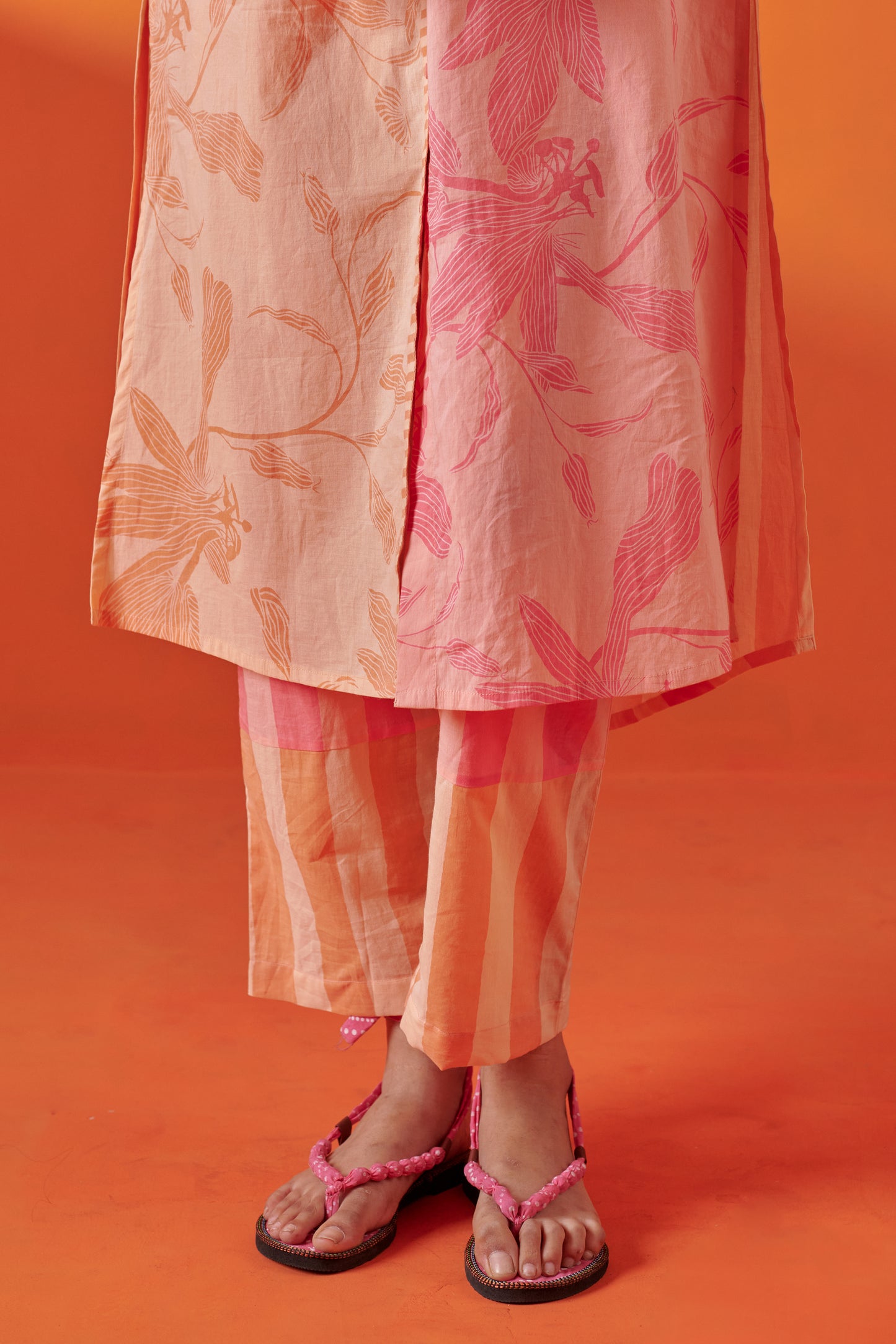 Celina Pink Peach Shirt Style Kurta