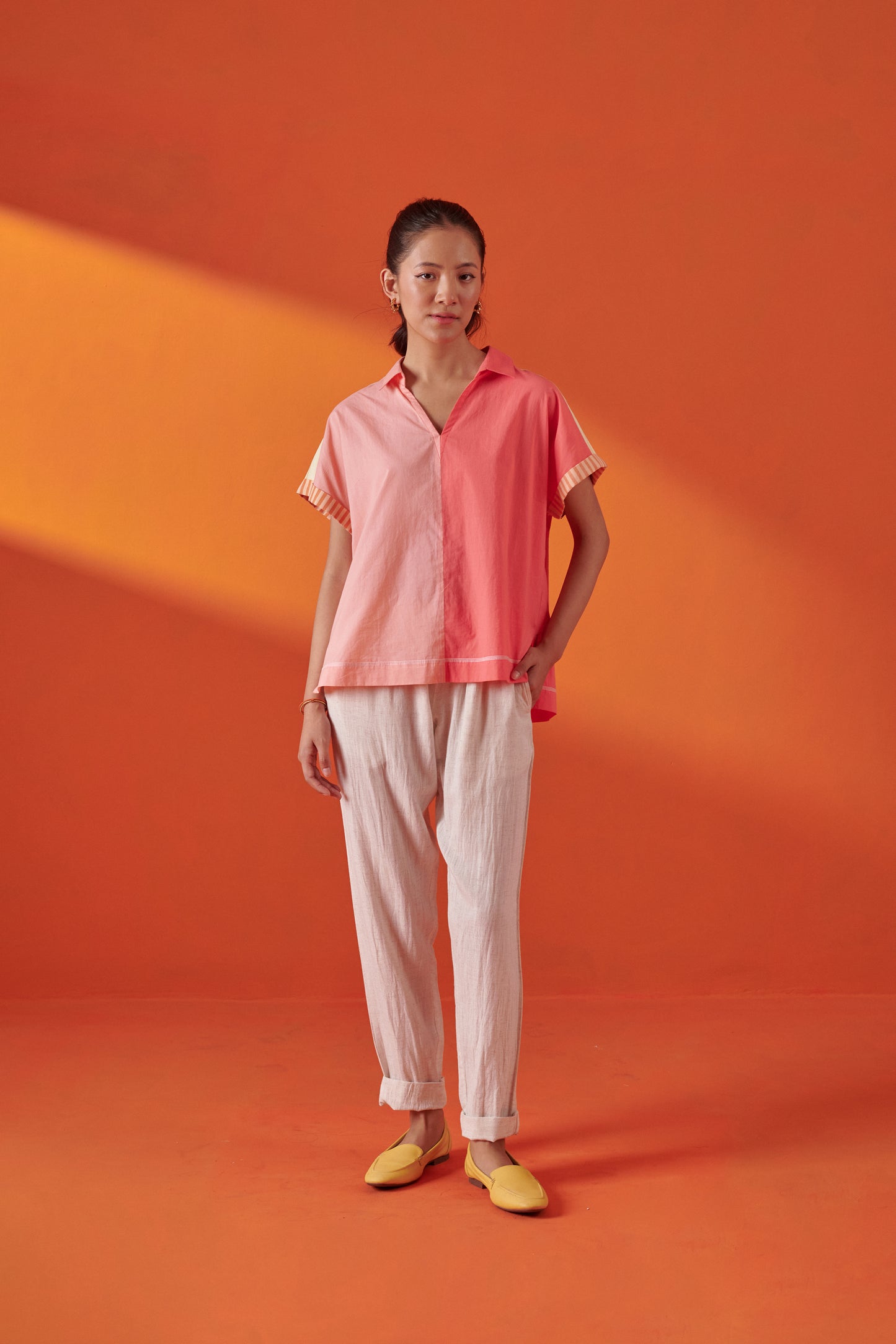 Ziva Color Blocked Boxy Fit Top