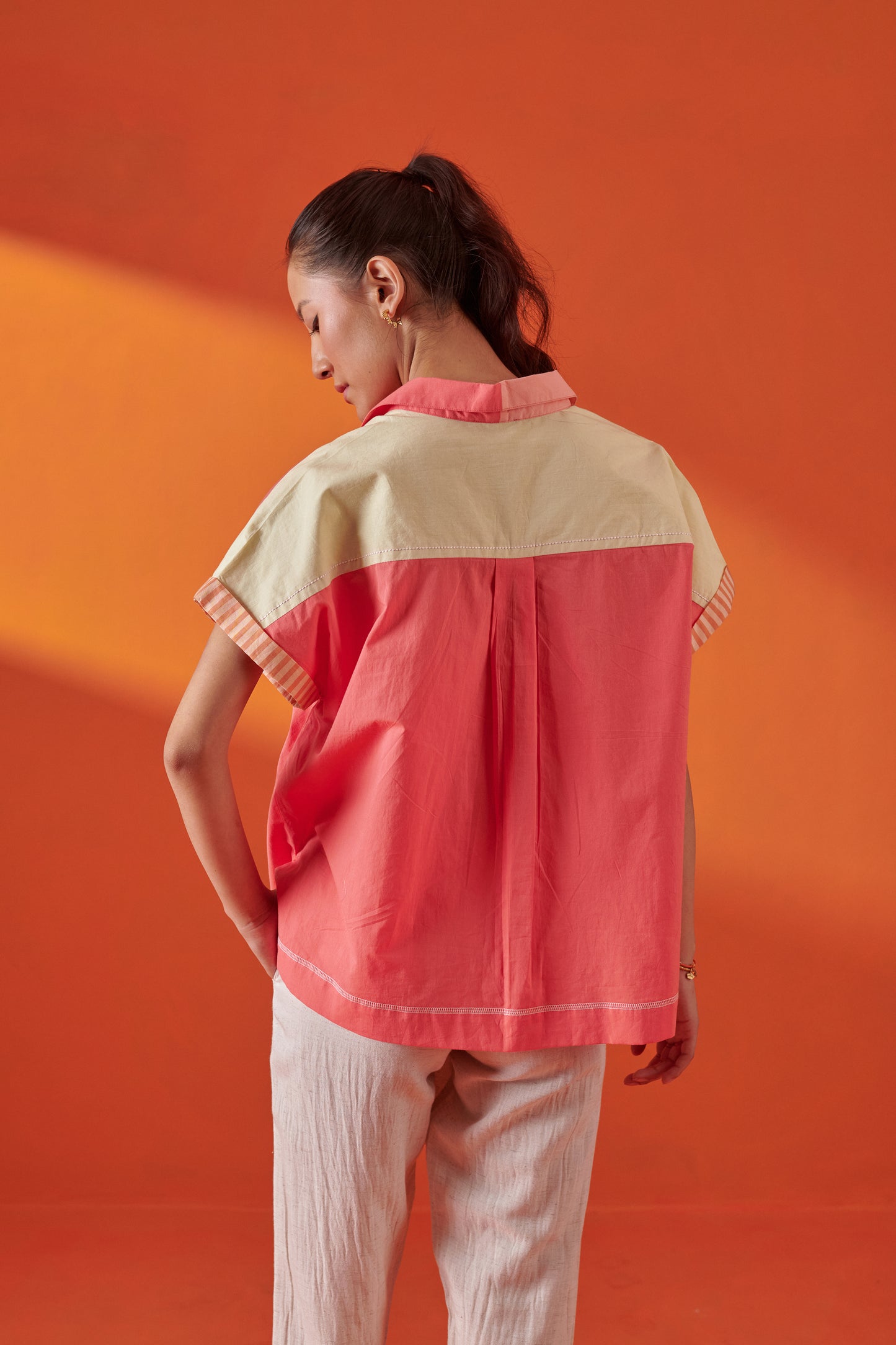 Ziva Color Blocked Boxy Fit Top