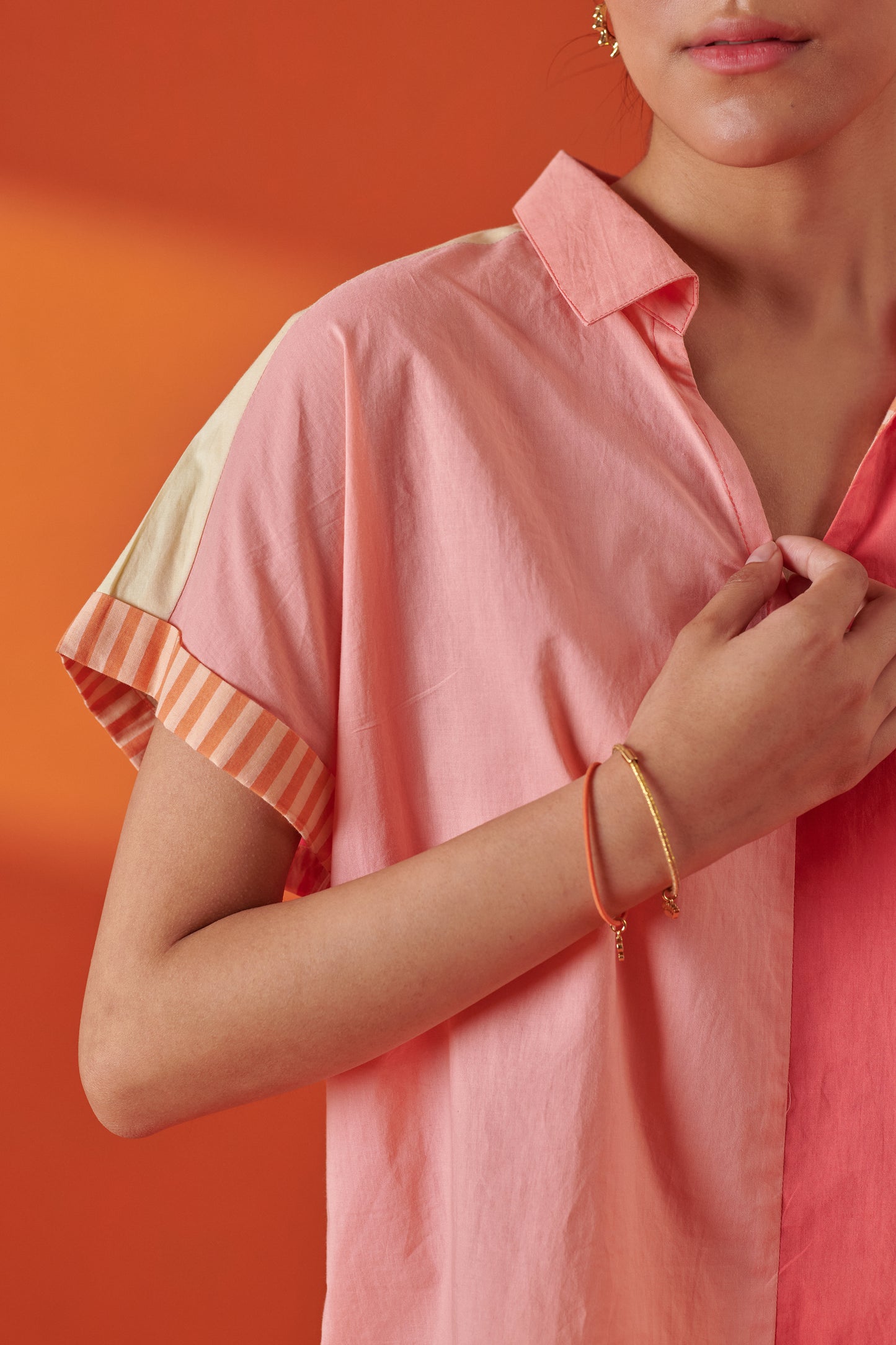 Ziva Color Blocked Boxy Fit Top