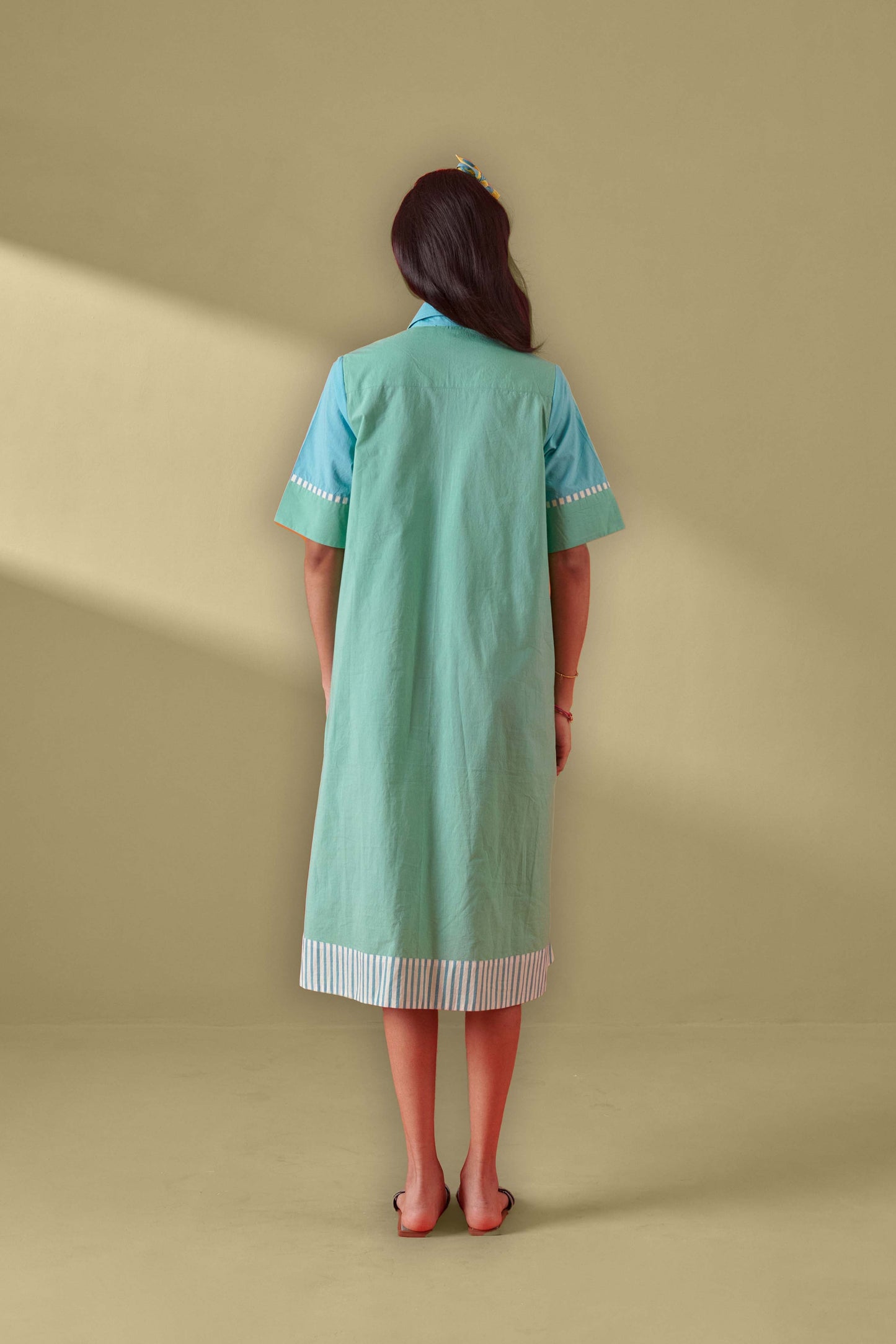 Raavi Aqua Shirt Dress