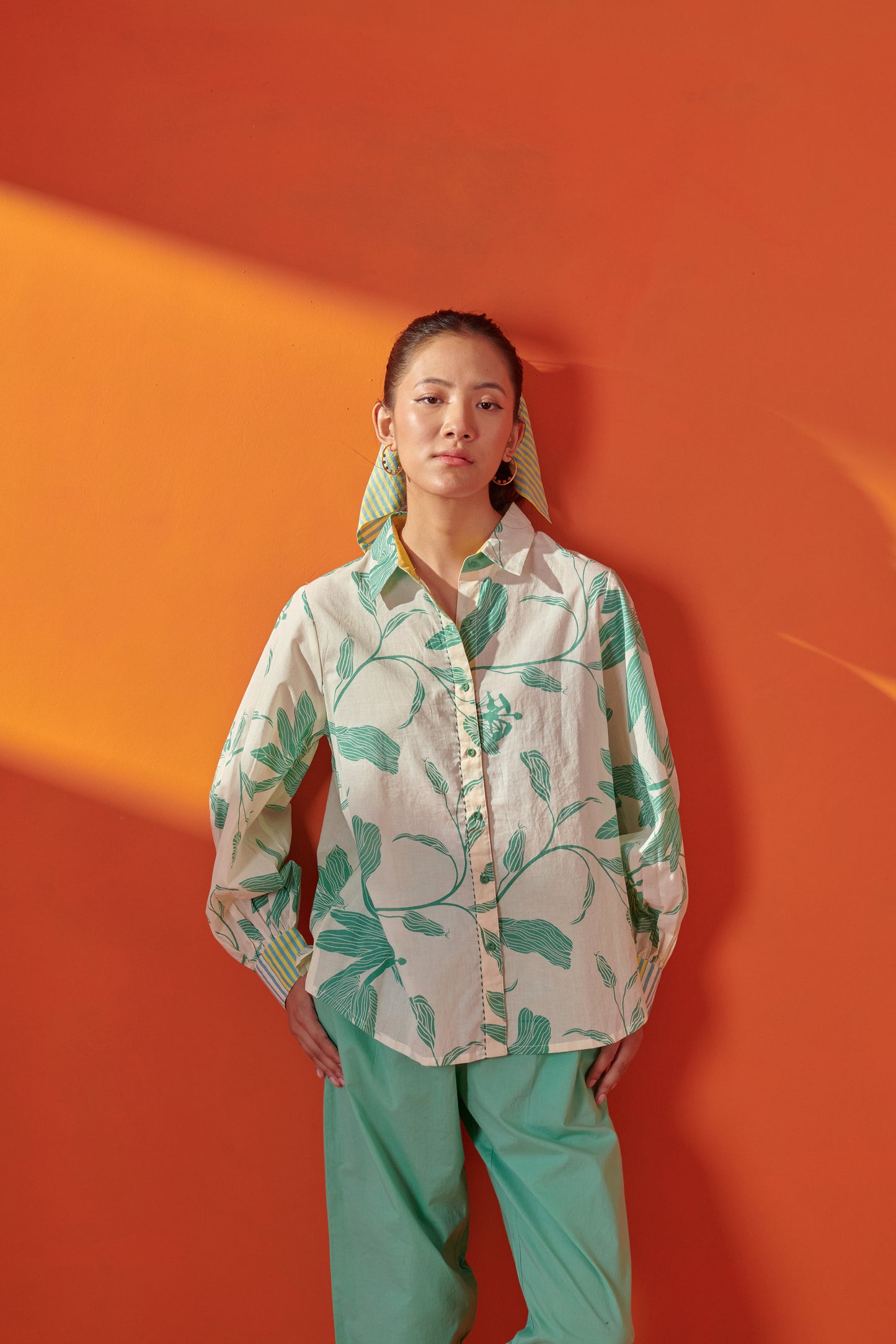 Vivia Creme Floral Relaxed Fit Shirt