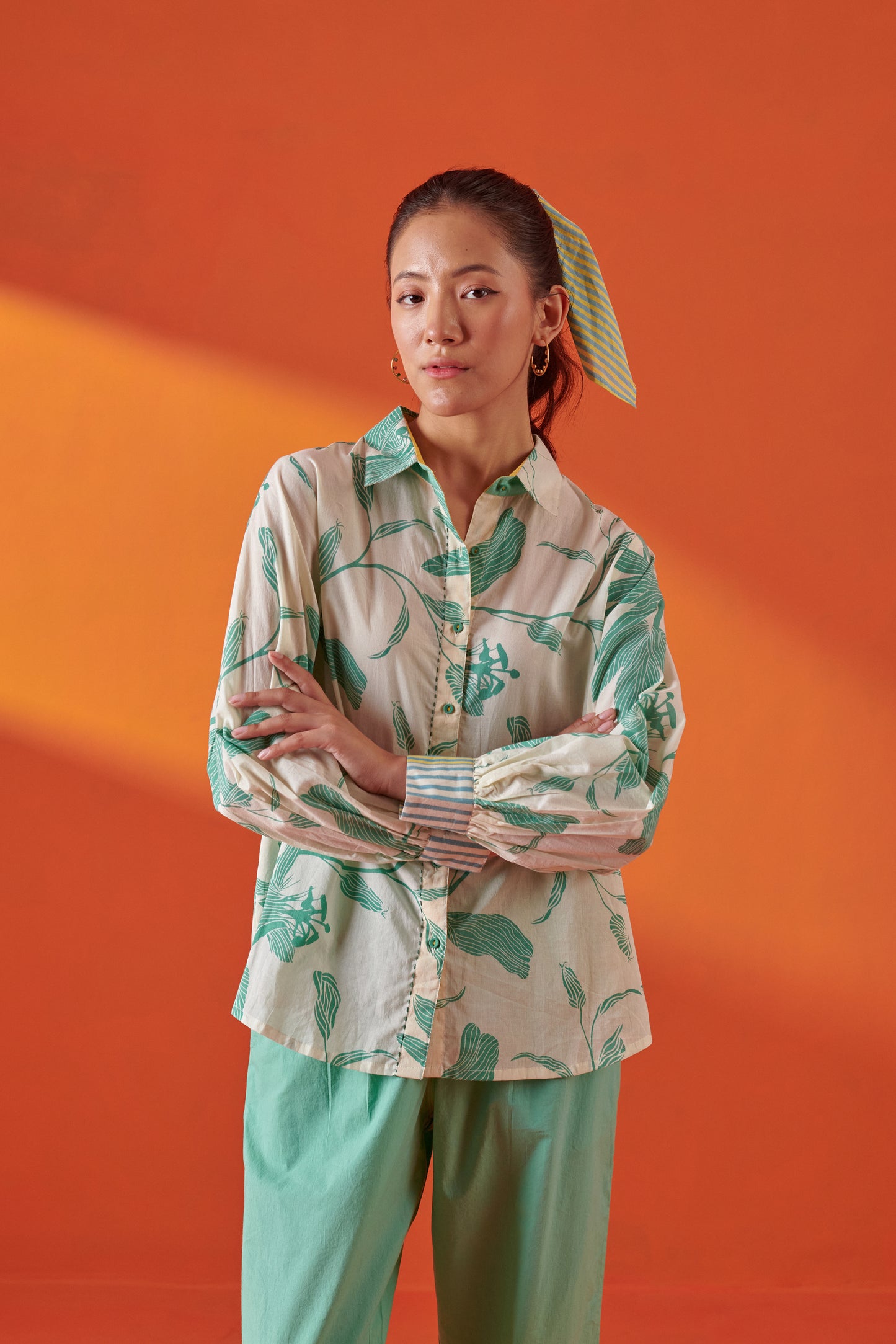 Vivia Creme Floral Relaxed Fit Shirt