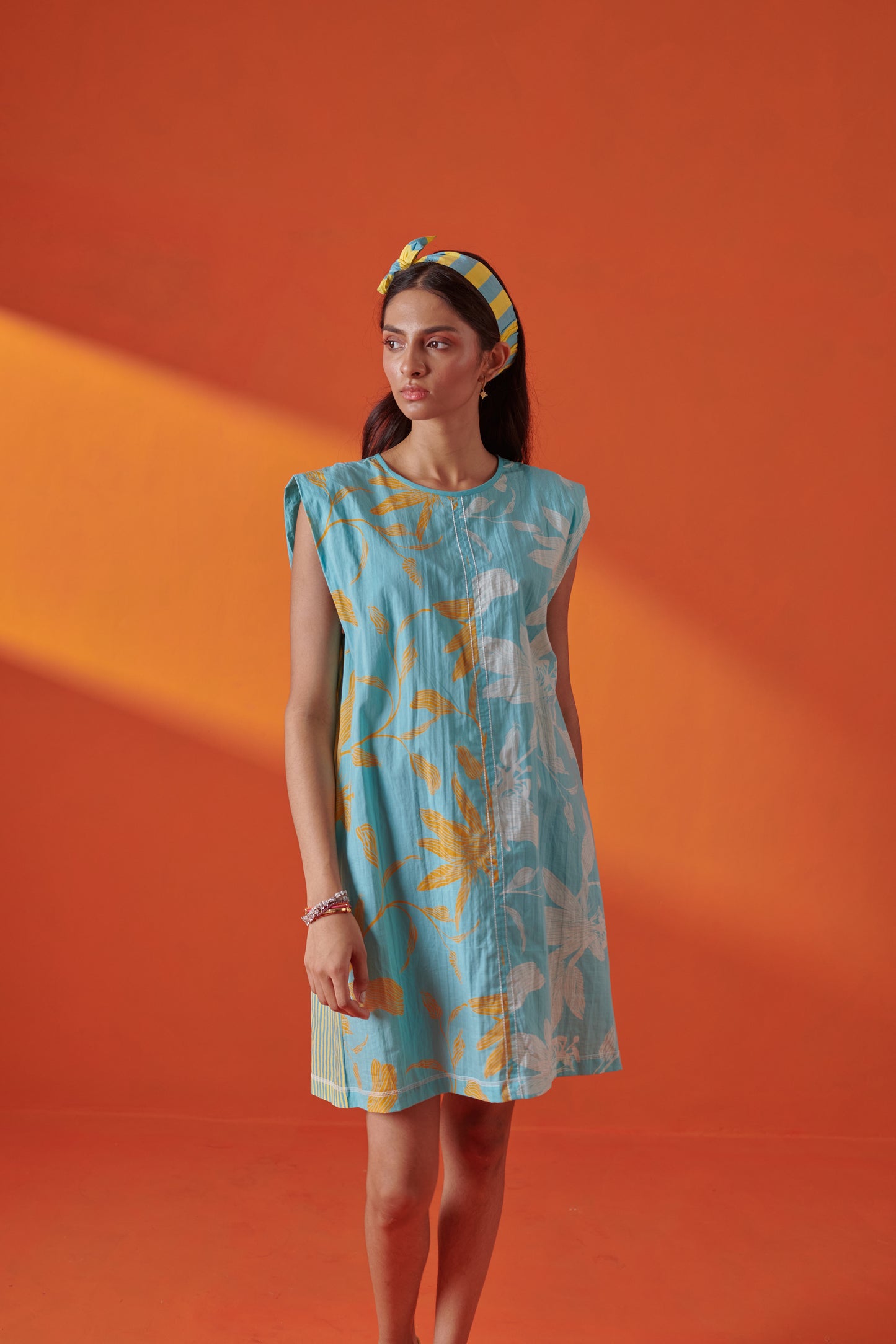 Miami Aqua Floral Boxy Fit Dress