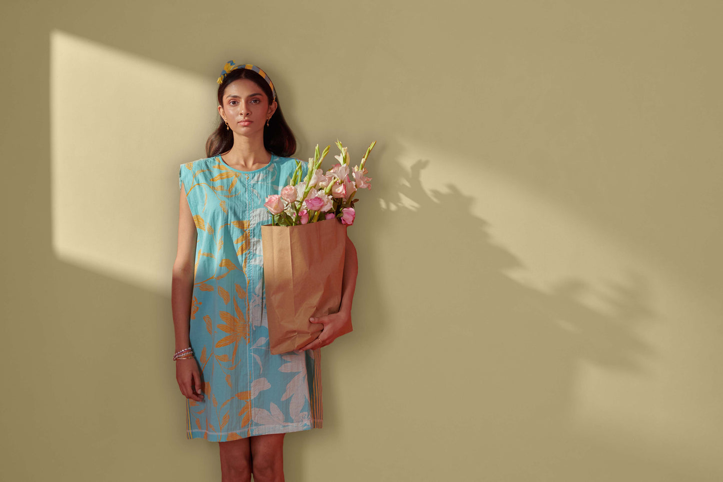 Miami Aqua Floral Boxy Fit Dress
