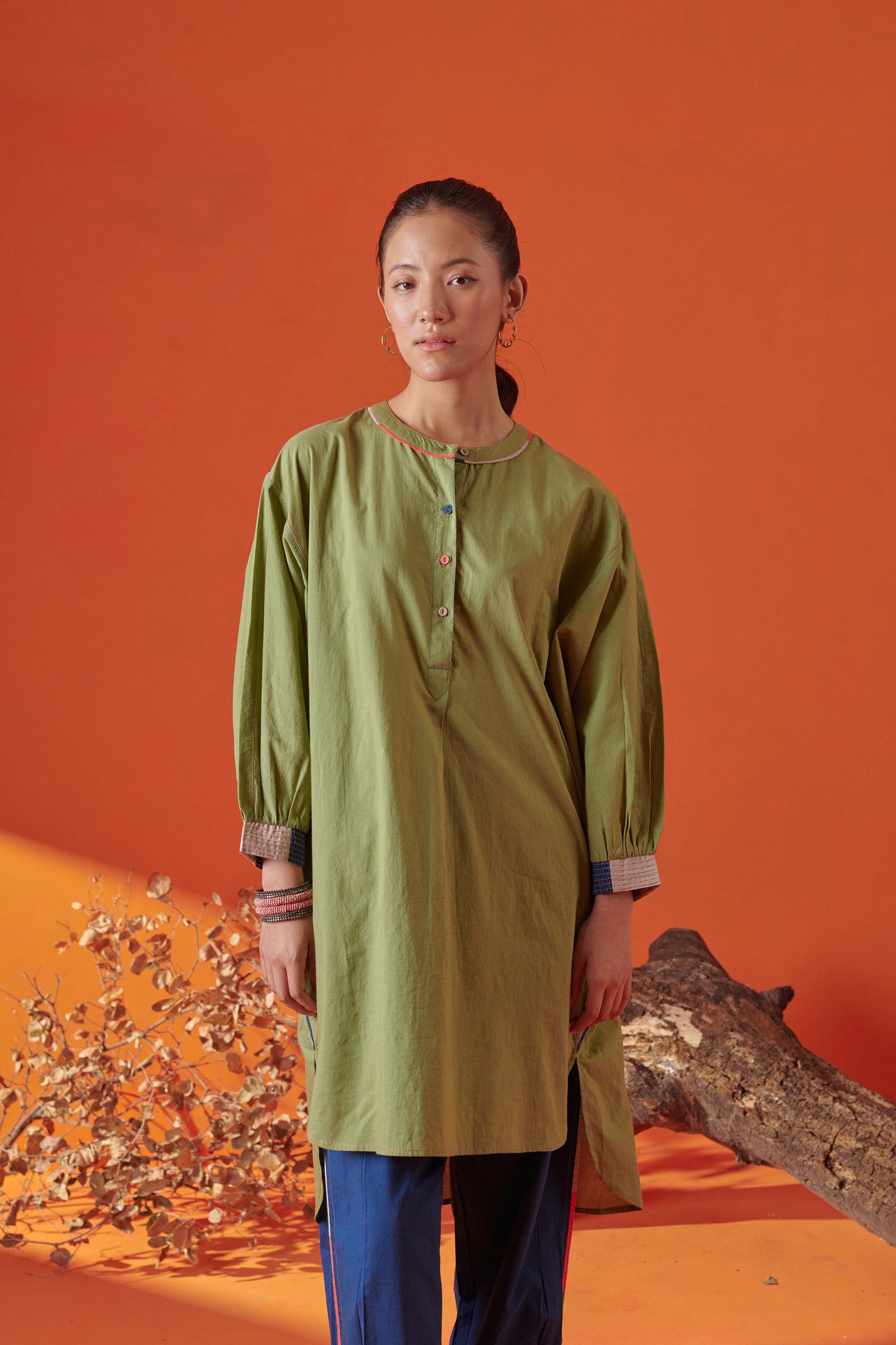 Bella Green Asymmetric Tunic
