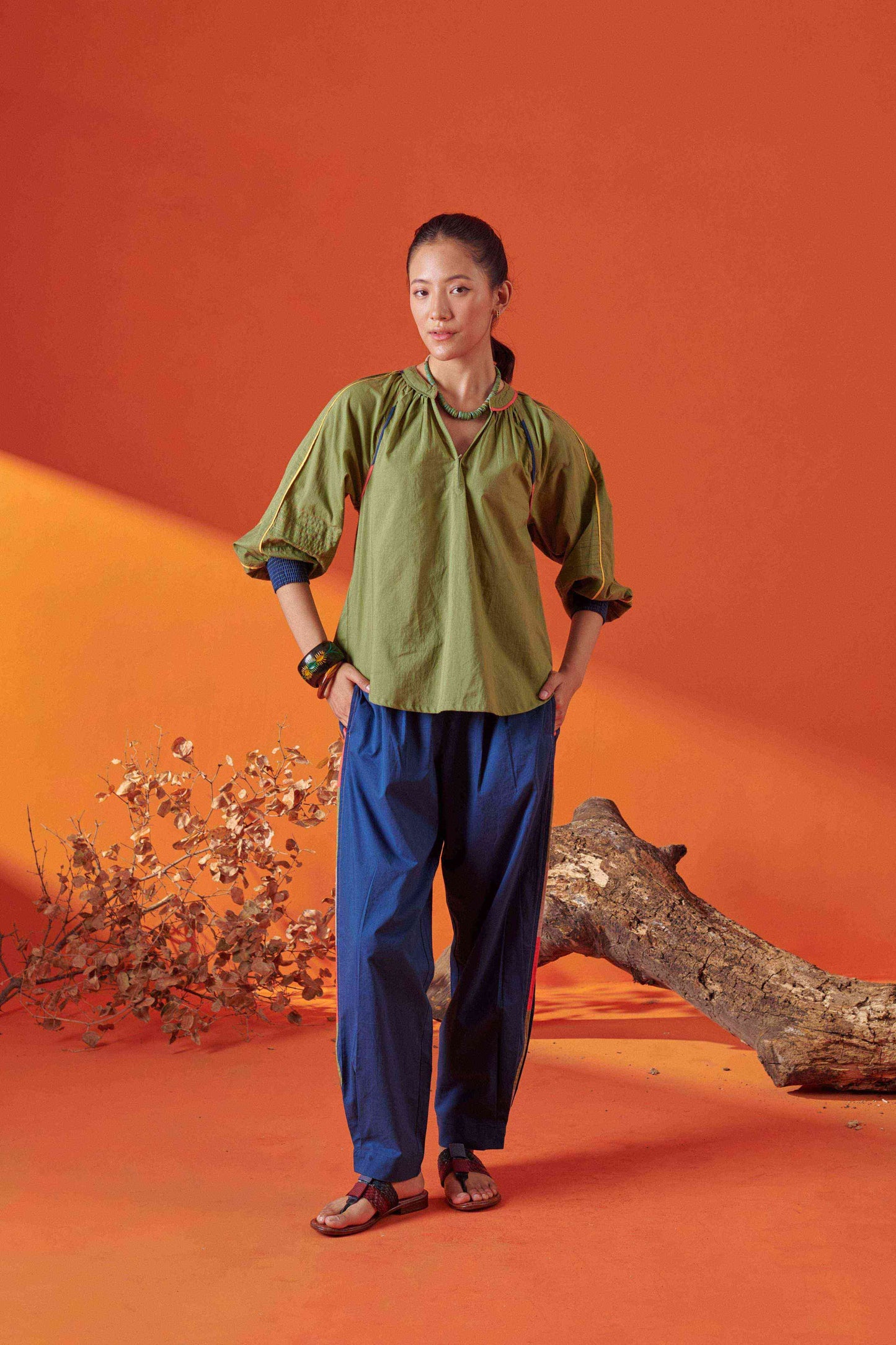 Plush Green Raglan Sleeve Top