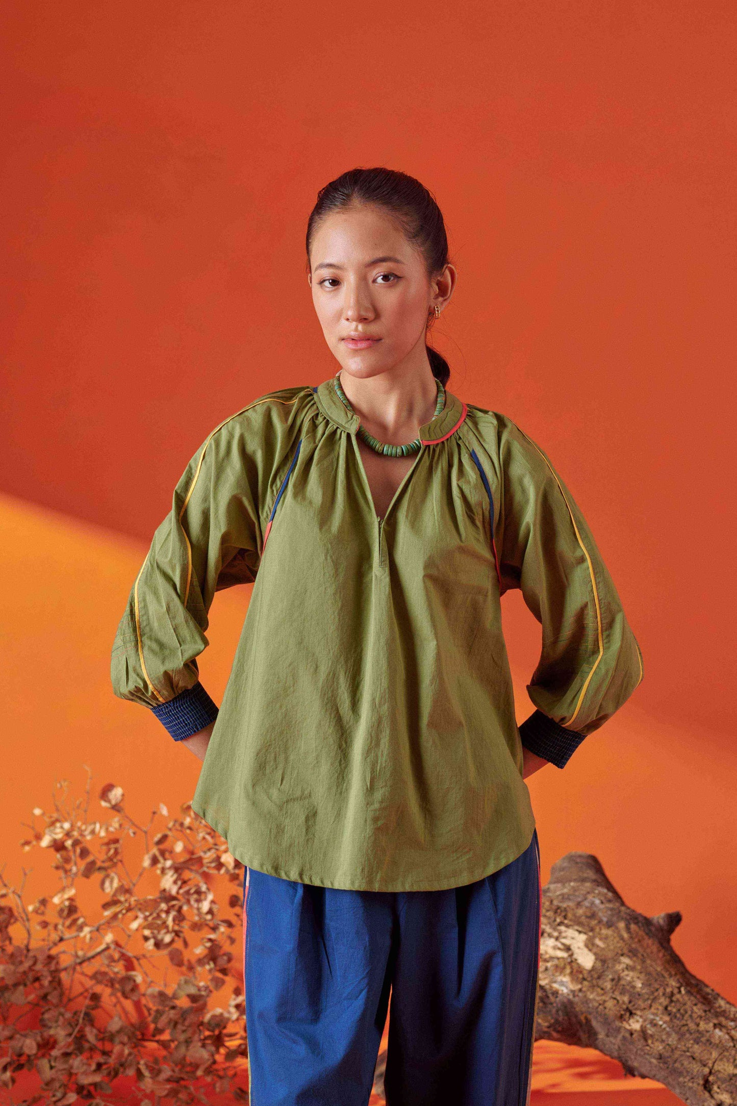 Plush Green Raglan Sleeve Top