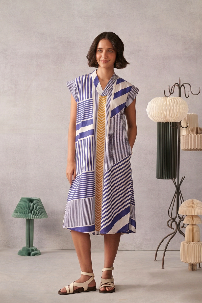 ESME Blue Striped Dress