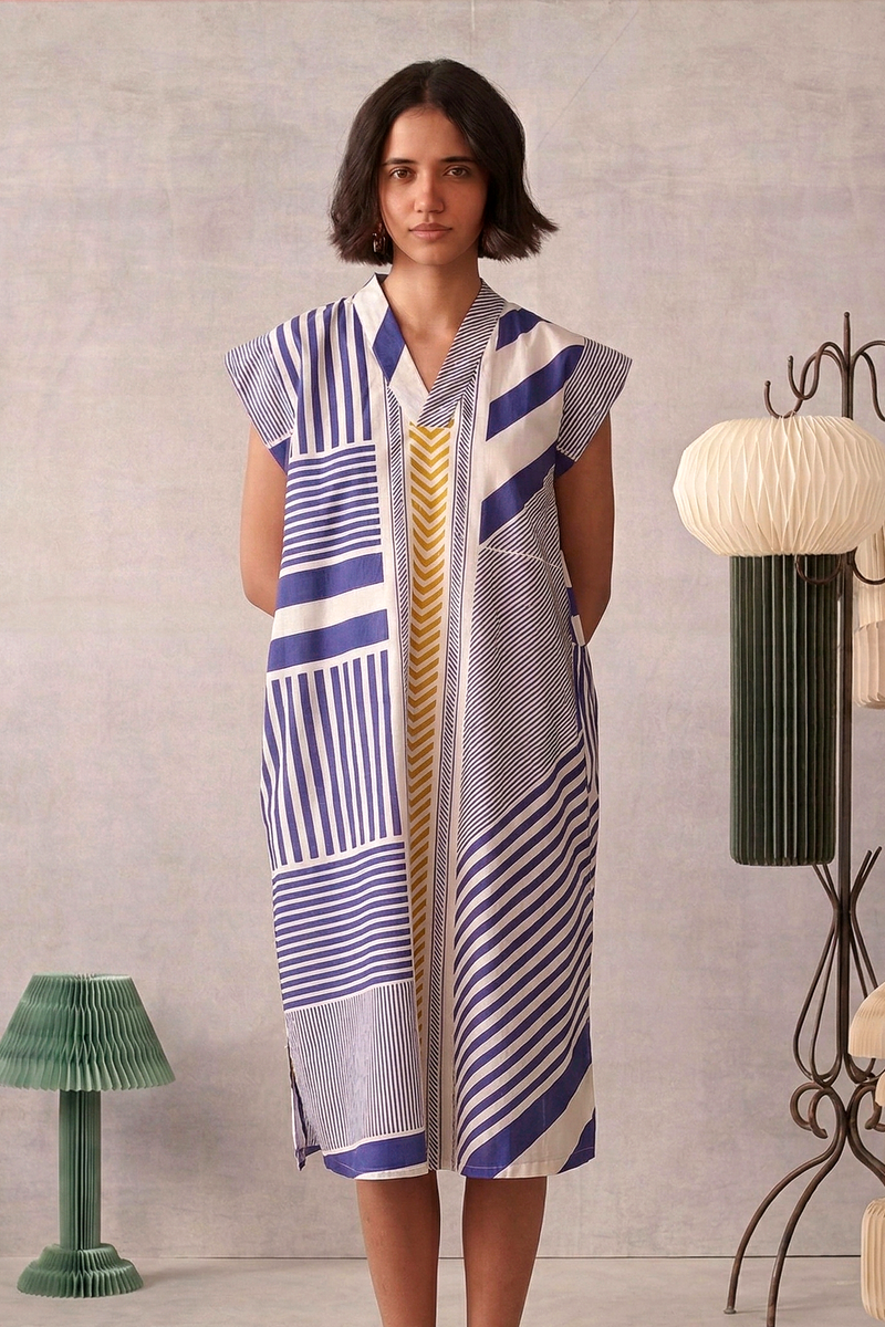 ESME Blue Striped Dress