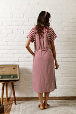 Aria Maroon Stripe Shirt Dress