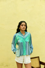 Cosmos Aqua Blue Batwing Top