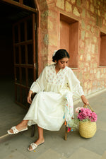 Ivory Embroidered Midi Dress