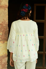 Rosette Ivory High Peplum Top