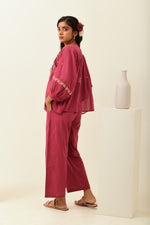 Rust Pink Smoked Straight Pants