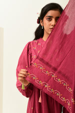Rust Pink Embroidered Stole
