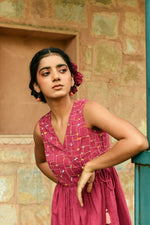Lush Rust Pink Wrap-around Dress