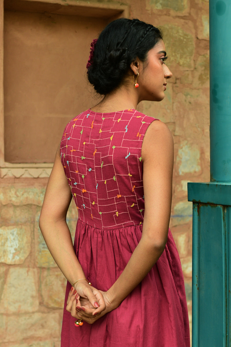 Lush Rust Pink Wrap-around Dress