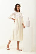 Glow Ivory Rounded Yoke Dress