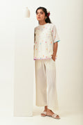 Ivory Smocked Straight Pants