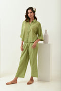 Beam Olive Green Boxy Fit Shirt