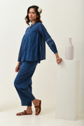 Breeze Blue Panelled Top with Embroidery
