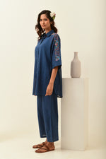 Soul Blue Boxy Fit Long Shirt