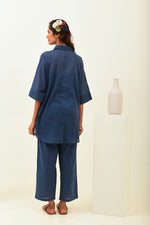 Soul Blue Boxy Fit Long Shirt