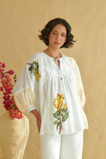 Aurelia Ivory Drop Shoulder Top