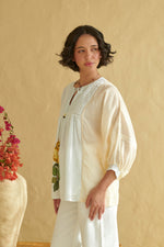 Aurelia Ivory Drop Shoulder Top