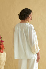 Aurelia Ivory Drop Shoulder Top