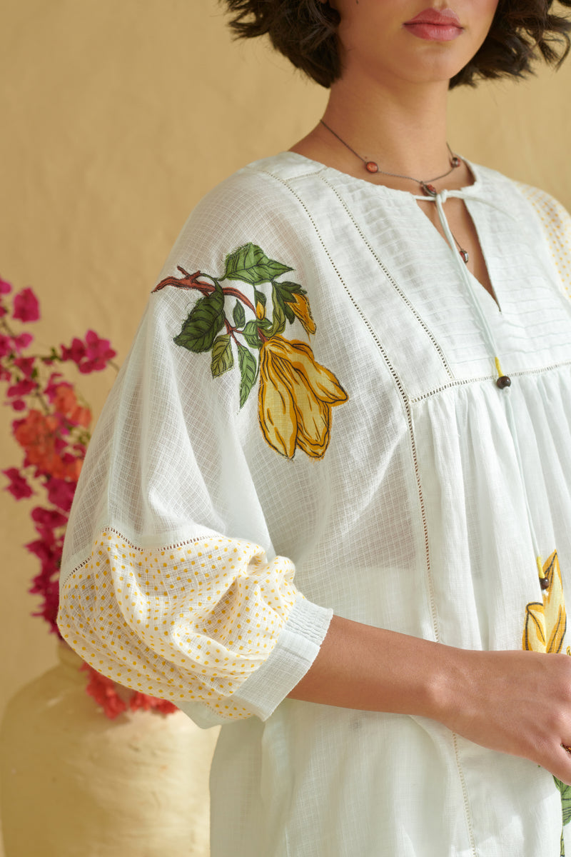 Aurelia Ivory Drop Shoulder Top