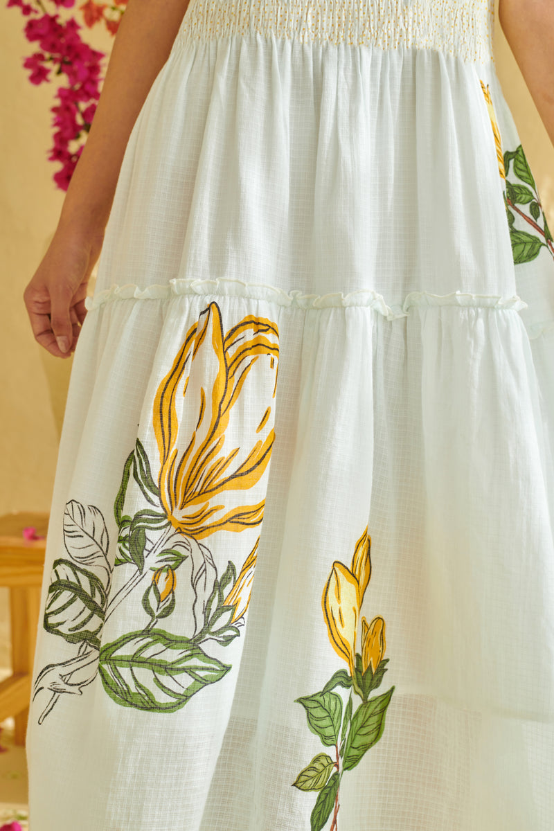 Sia Ivory Smocked Dress